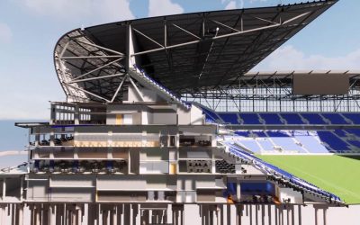 4D construction simulation driving Everton stadium build