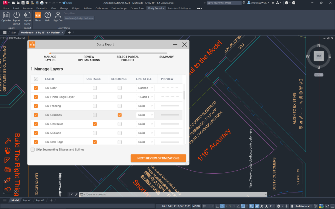 Construction robot printer links to AutoCAD